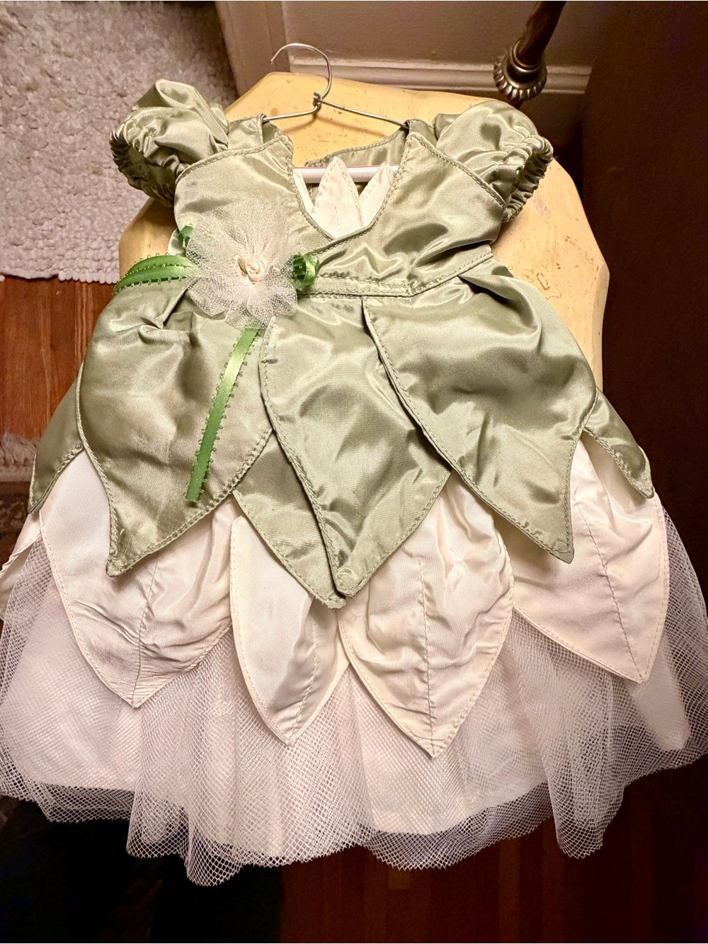 Handmade Green Girl’s Doll Fairy Satin Doll Dress Costume